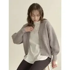 earth music&ecology ふわふわニットカーディガン　パープル