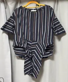 ELVENCE DEUX ストライプ 半袖シャツ