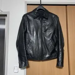 【美品】ラウンジリザード ライダースジャケット サイズ2 ネイビー 美品】ラウンジリザード ライダースジャケット サイズ2 ネイビー
