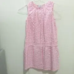 ミキハウス リーナちゃん ピンクチェック ノースリーブワンピース