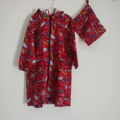 美品　カッパ　赤　車　120　ポーチ付き　匿名配送