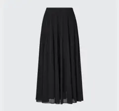 UNIQLO シフォンプリーツ ロングスカート L 黒