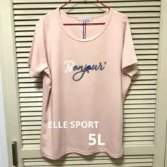 ELLE SPORT Bonjour Tシャツ ピンク5L 48