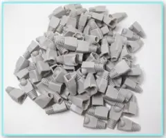 RJ45 LANケーブル コネクタ カバー 100個 セット グレー