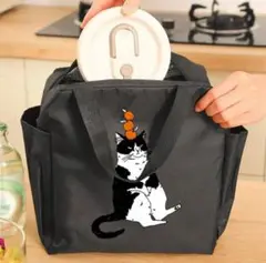 猫柄ランチバッグ　保冷トートバッグ　可愛い　お洒落　個性的　カジュアル　新品
