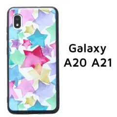 Galaxy A20/A21 ケース カバー カラフル 星
