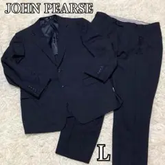 【美品】 JOHN PEARSE ジャケット セットア ップストライプ L 黒