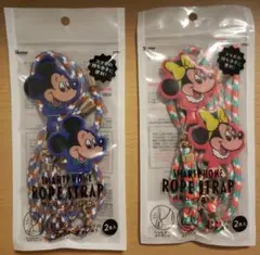 ミッキー ミニー スマホ携帯ストラップ[ショルダー&ハンド2本入り]2個セット