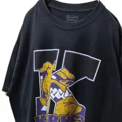 ギルダン カーニーブルドッグス デカロゴ Tシャツ ブラック 黒 L 古着