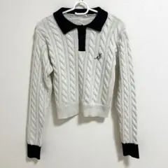 continuer de NICE CLAUP ケーブルポロシャツニットトップス