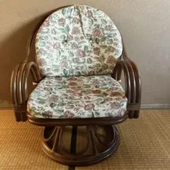 回転　座椅子　花柄　フラワープリント