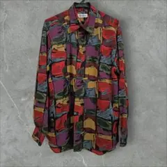 ✅San Pellegrino 長袖シャツ　柄シャツ　総柄
