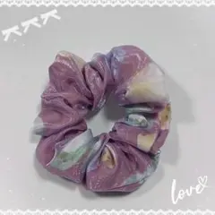 しゅしゅ　外側オーガンジー　キラキラ　花柄
