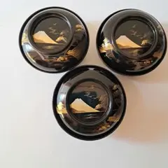 時代物 漆器 蓋付き 煮物椀 3客 菓子椀 雑煮椀 骨董品