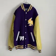 【希少】X-LARGE レイカーズ スタジャン LA 牛革 ワッペン 紫 黄 L