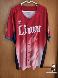 埼玉西武ライオンズ　マジェスティック　ユニフォーム レッド　応援　L