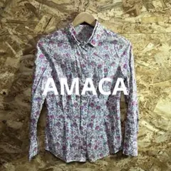 【 2426番】AMACA アマカ 長袖ブラウス　花柄　レディM 春夏