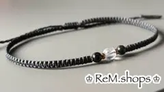 【天然石水晶】ブレスレットアンクレットミサンガ“送料込み”