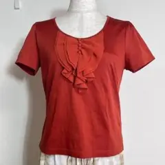 ❤️美品 スタイルミー テラコッタ フロントフリル 半袖 カットソートップス M