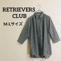 シャツ RETRIEVERS CLUBエンボス加工 七分袖 チェック【M-L】