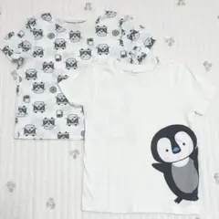 西松屋 ベビー Tシャツ 半袖 トップス 2枚 セット 白 90 95　男の子