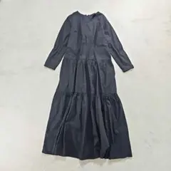 ルメランジェ　ティアードロングワンピース　フレア　黒　F