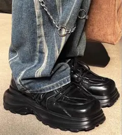 westboy 厚底 レザースニーカー スニーカー ブラック