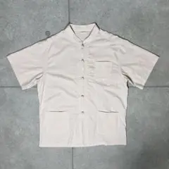 ヴィンテージ　フレンチチャイナ　カンフーシャツ　90s　無地　ラウンド型ポケット