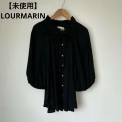 【未使用】ク41 LOURMARIN ルールマラン　七分袖ブラウス　黒色　前後差