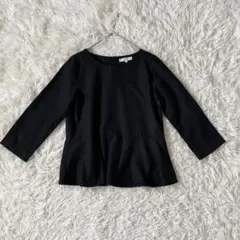 grove グローブ ブラック ペプラムトップス L 長袖　ボタン付きバック