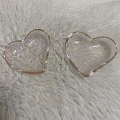 ハート型ガラス素材 ピンク小皿