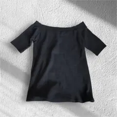 【新品】CECIL McBEE ブラックオフショルダー半袖ニット