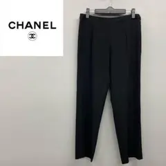 極 美品 CHANEL シャネル ウール パンツ スラックス サイズ 38 黒