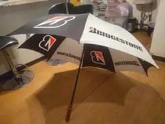 美品　レトロ　ゴルフ傘　ブリヂストン BRIDGESTONE GOLF ブリヂストン ゴルフ 銀傘 軽量プロモデル