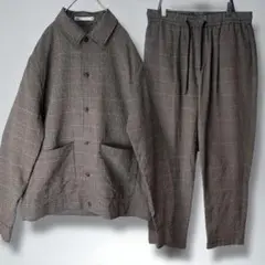 ZARA シアサッカー シャツ スラックス 上下セットアップ グレンチェック千鳥