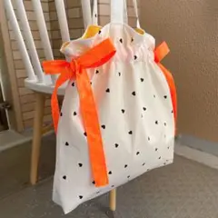ハンドメイド/トートバッグ/サテン/リボン/ハート/量産型/ガーリー