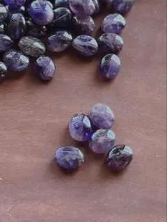 美品！アメジスト オーバルカットルース 60個　穴あり