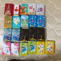 カラフルなデザインの金属製缶19個セット サブレミシェル