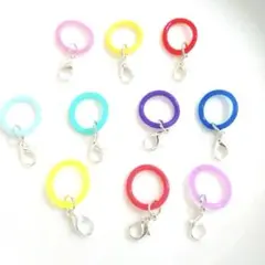 93 アンブレラマーカー　ペットボトルマーカー　シリコンリング　金具付き　10個