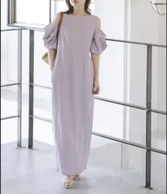 NOBLE オープンショルダーペンシルワンピース