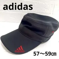 adidas 黒 キャップスタイル 帽子　FREE57〜59㎝