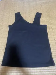 黒 アシンメトリー タンクトップ Mサイズ ポリエステル100%
