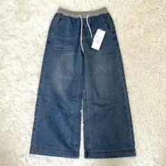 〝コウベレタス〟未使用　低身長プチウエストスウェット切替デニムパンツ M4273