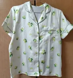 GU　サテンパジャマ　半袖&ショートパンツ　レモン　Mサイズ