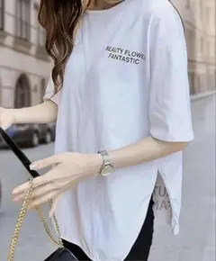 【新品】大きいサイズ BEAUTY FLOWER FANTASTIC Tシャツ