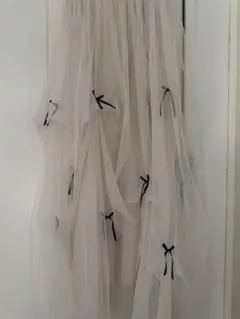 チュールスカート リボン 白