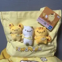 ポムポムプリン　チームプリンみんなでお散歩でちゅ　マスコット付きトートバッグ　②