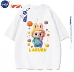 極美品✨NASA labubu Tシャツ 純綿 ラププ 半袖 男女共通 夏の上着