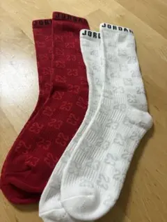 JORDAN 23ソックス レッド ホワイト22ー24cm