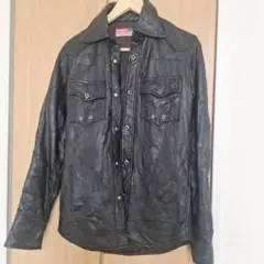 BLUTENBLATTパッチワークレザーシャツ S